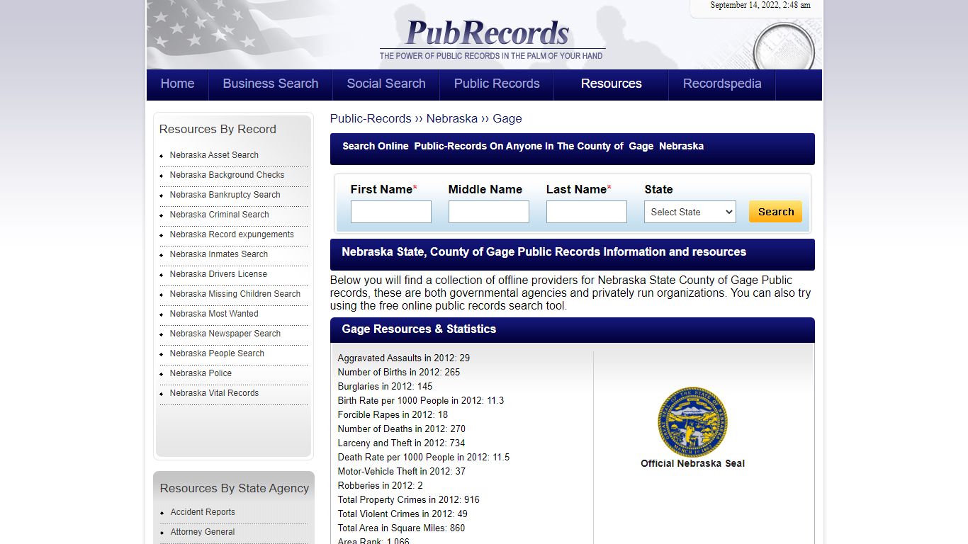 Gage County, Nebraska Public Records