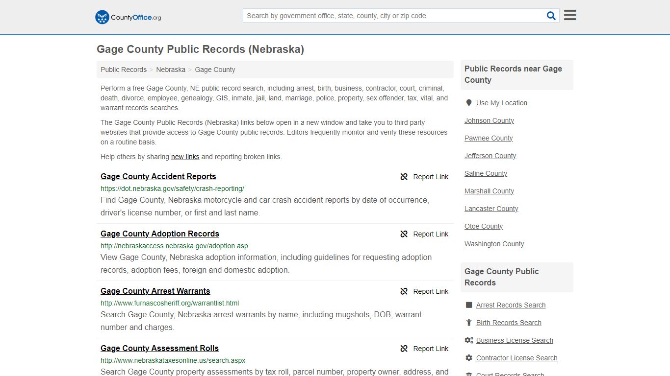 Gage County Public Records (Nebraska) - County Office