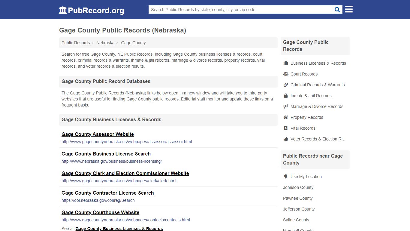 Free Gage County Public Records (Nebraska Public Records)