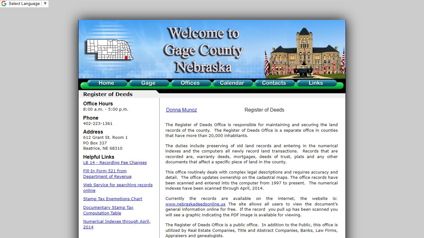 Gage County Register of Deeds